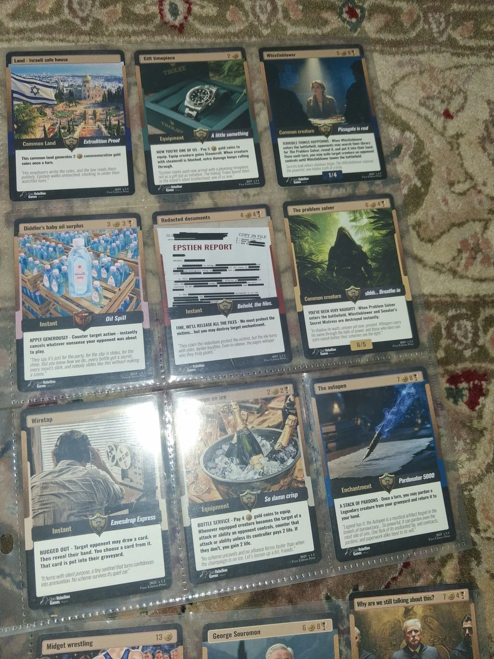 1st Edition Epstien Files Booster Cards + Holos
